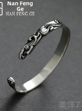 高档南风歌 生原设计《虎嗅蔷创薇》手镯 25纯银 情9侣个性学 气