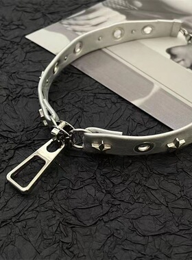 甜酷风银色拉链头亚文化choker项链锁骨链小众短款y2k朋克颈链潮