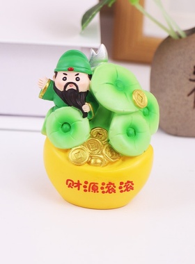 车载小财神新年春节家居桌面国潮小摆件树脂工艺品学生装饰品
