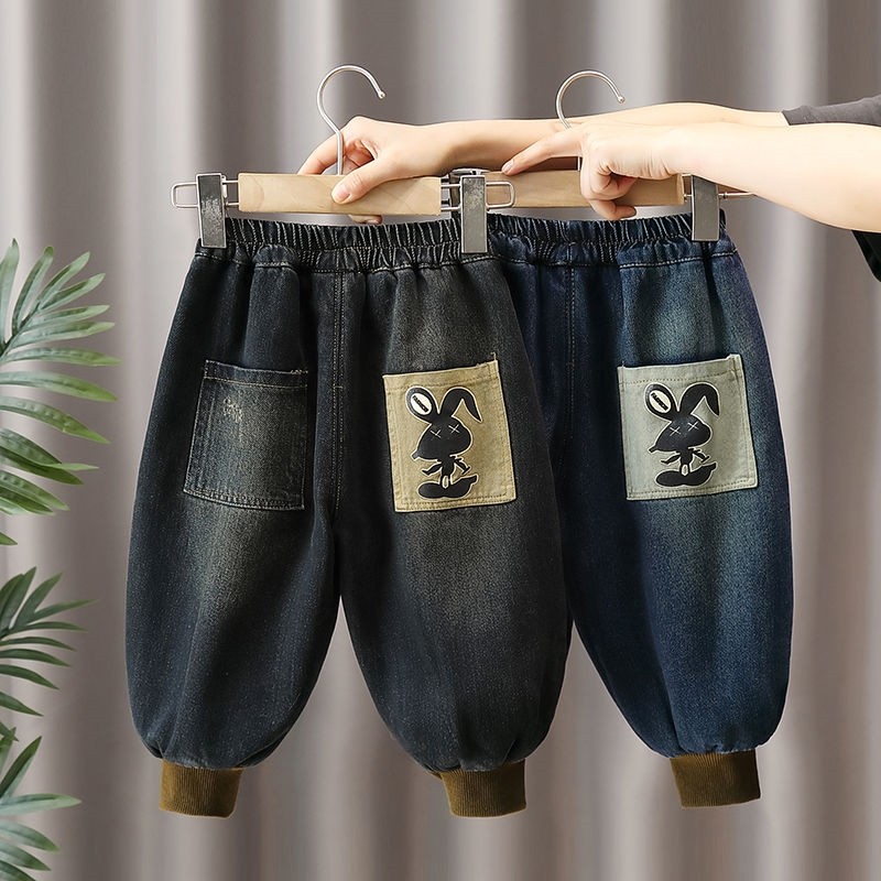 男童加绒牛仔裤秋冬中小童加厚一体绒休闲裤宝宝冬装保暖儿童裤子,淘宝优惠券,粉丝福利购,淘宝优惠卷