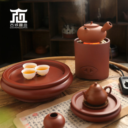 古城趣皿 电炭炉酒精炉三用 潮汕提梁户外煮茶炉室内工夫茶炉碳炉 - 图1
