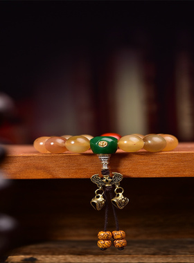 纯天然西藏老料保真羊角手串手链男女清肝明目健康中药民族风文玩