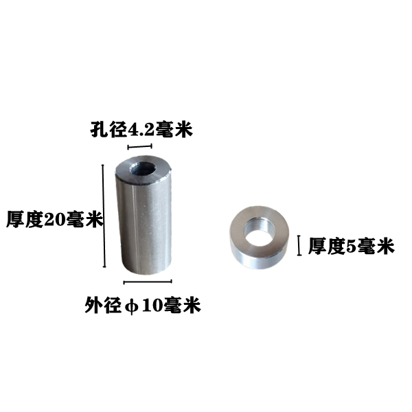 M4M5M6M8M10圆形铝套管铝合金轴套加厚平垫片模型垫圈套圈直通柱 - 图0