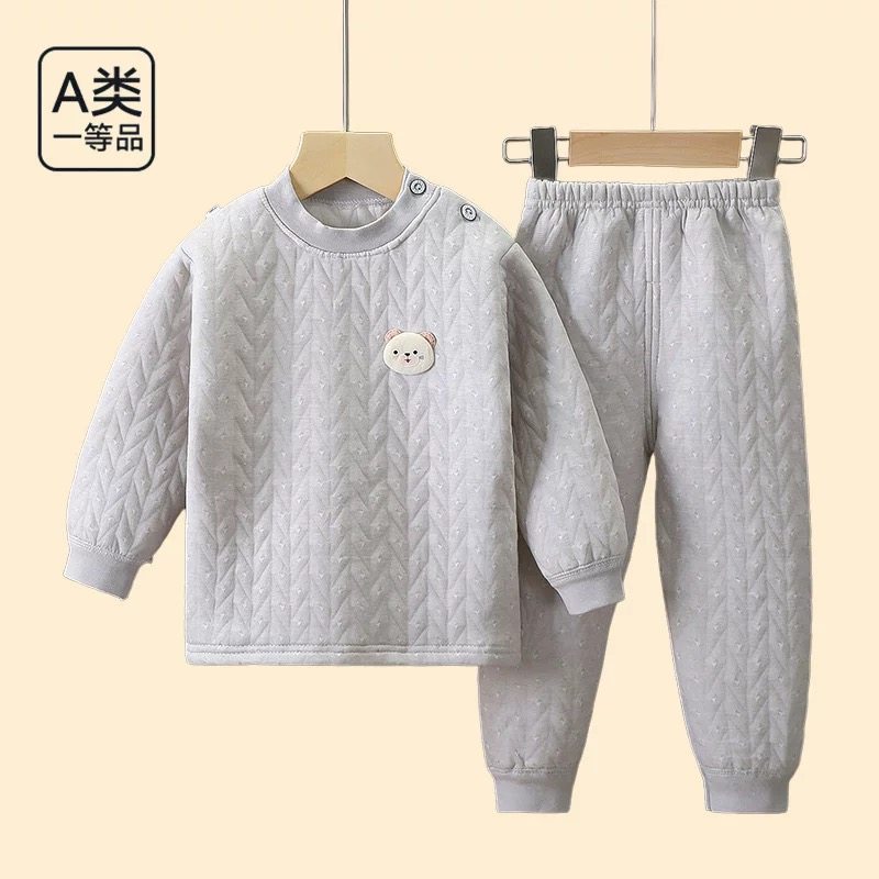 宝宝夹棉分体套装儿童三层保暖内衣纯棉男女童秋衣秋裤加厚睡衣冬,淘宝优惠券,粉丝福利购,淘宝优惠卷