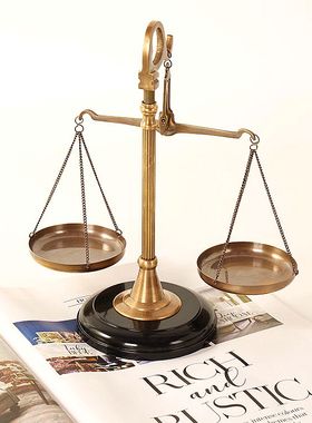 家居装饰品天平秤摆件黄铜复古