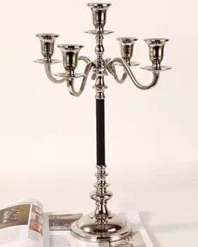 印度进口复古黄铜镀银多头烛台