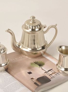 印度进口铜制冷水壶黄铜手工复古茶壶咖啡壶家用客厅茶几高档摆件