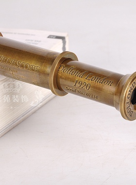 欧式风黄铜手持可伸缩望远镜摆件