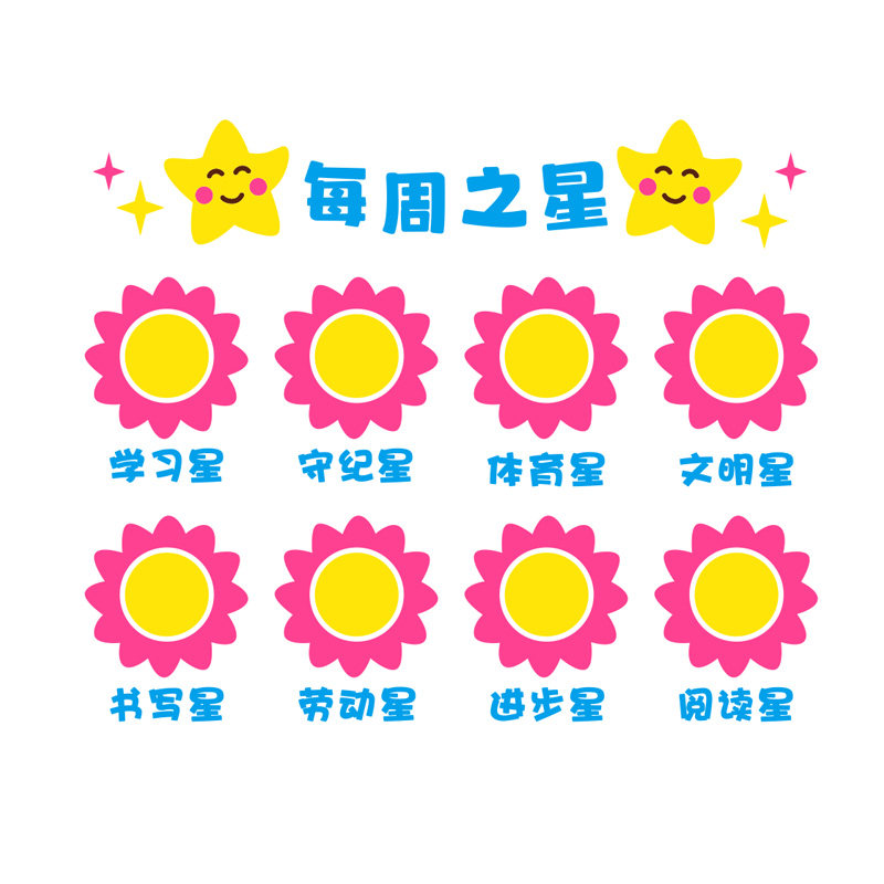 班级之星墙贴3d每周进步表扬评比栏文化墙布置创意中小学教室装饰,淘宝优惠券,粉丝福利购,淘宝优惠卷