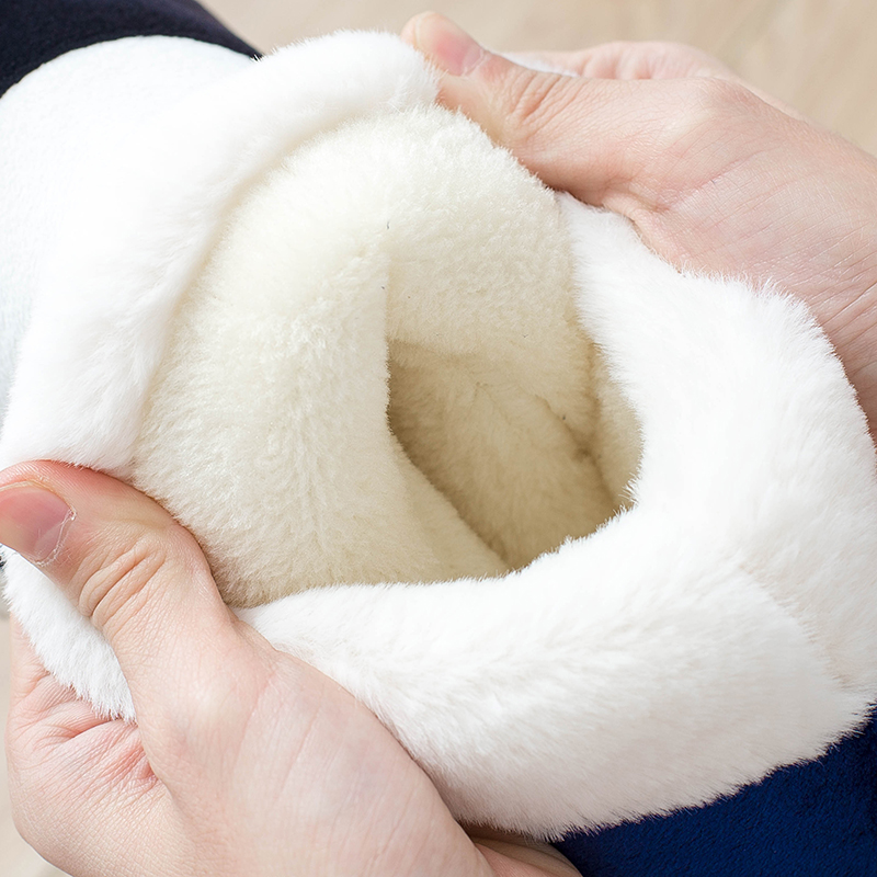 冬天棉拖鞋男包跟室内保暖鞋家居家用厚底毛毛绒高帮棉鞋秋冬季 - 图1