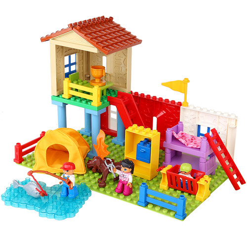 大颗粒积木楼梯窗墙柱子城堡益智拼装兼容通用 玩具散件配件房子 - 图3