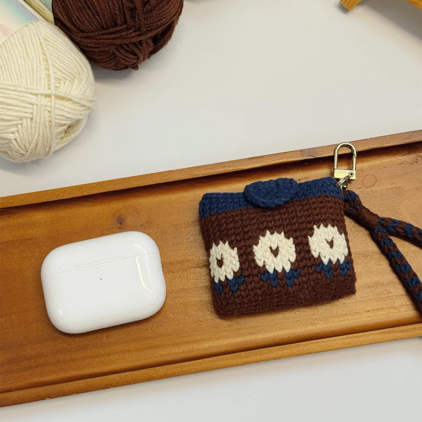 美拉德复古风耳机包手工钩织毛线可爱实用送朋友礼物DIY材料包 - 图2