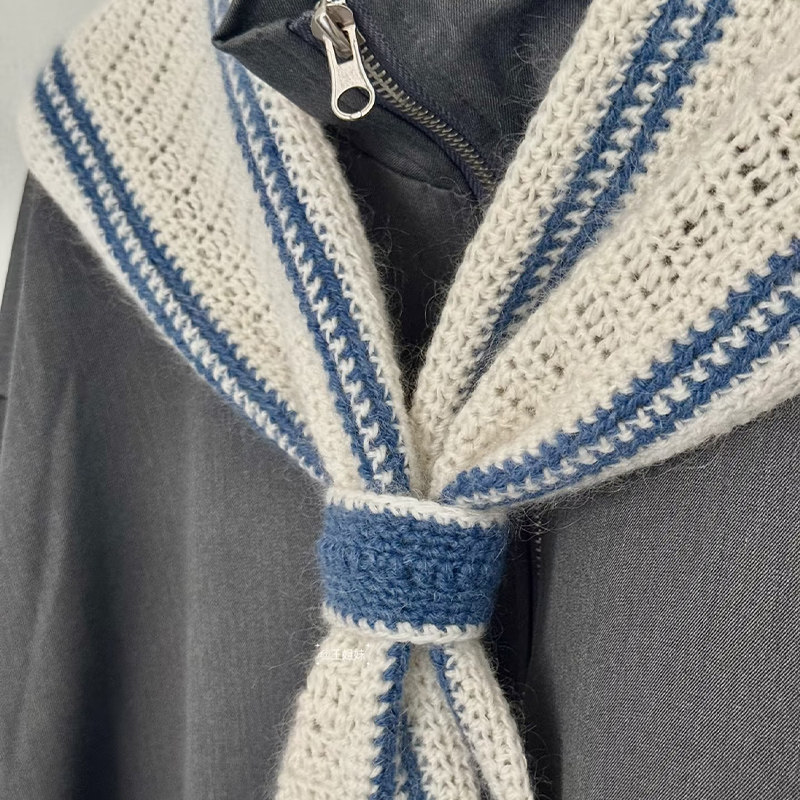 手工DIY编织海军风披肩毛线钩针自制复古风外搭材料包送女友礼物,淘宝优惠券,粉丝福利购,淘宝优惠卷