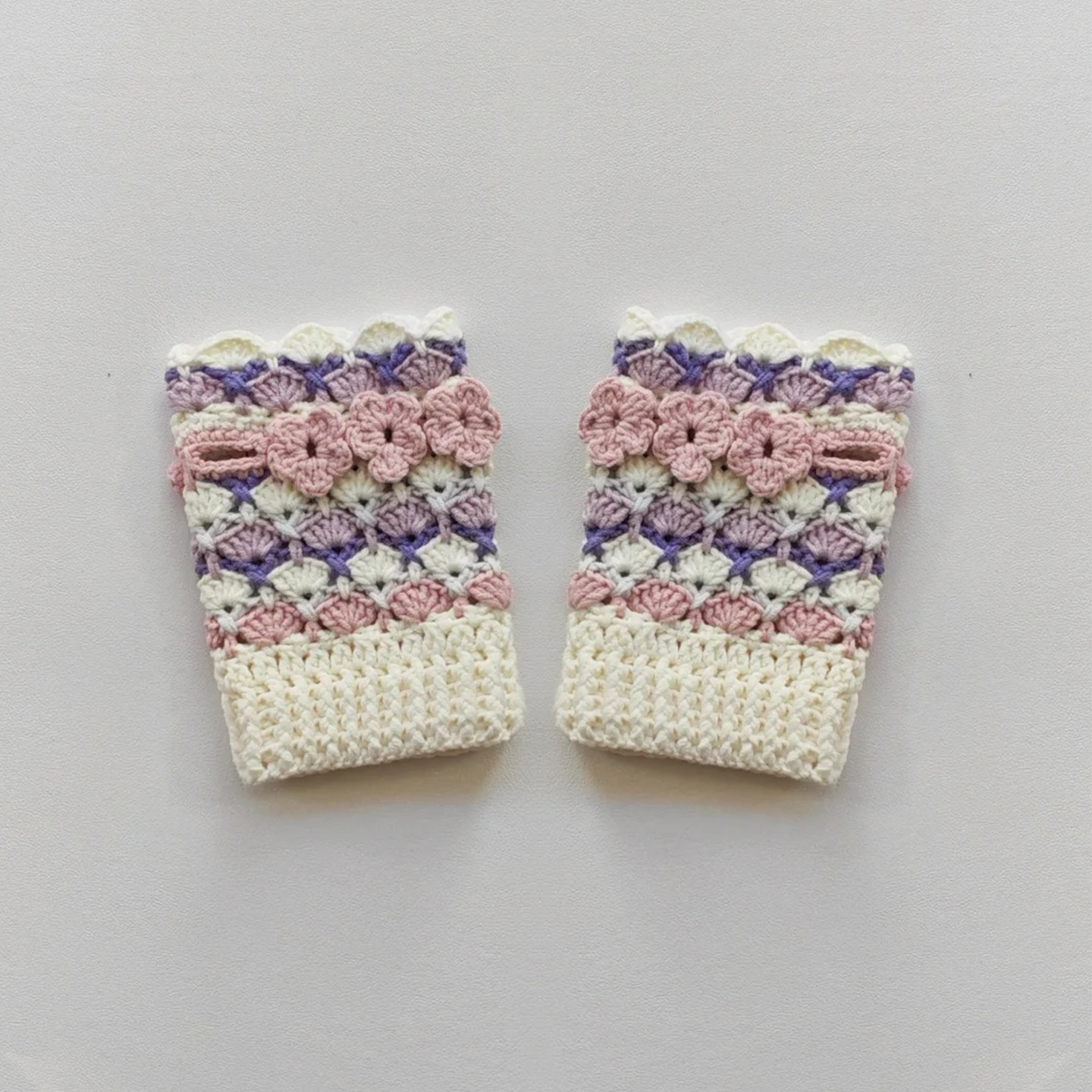 洛丽塔花织保暖手套手工钩织冬天御寒送朋友DIY材料包,淘宝优惠券,粉丝福利购,淘宝优惠卷