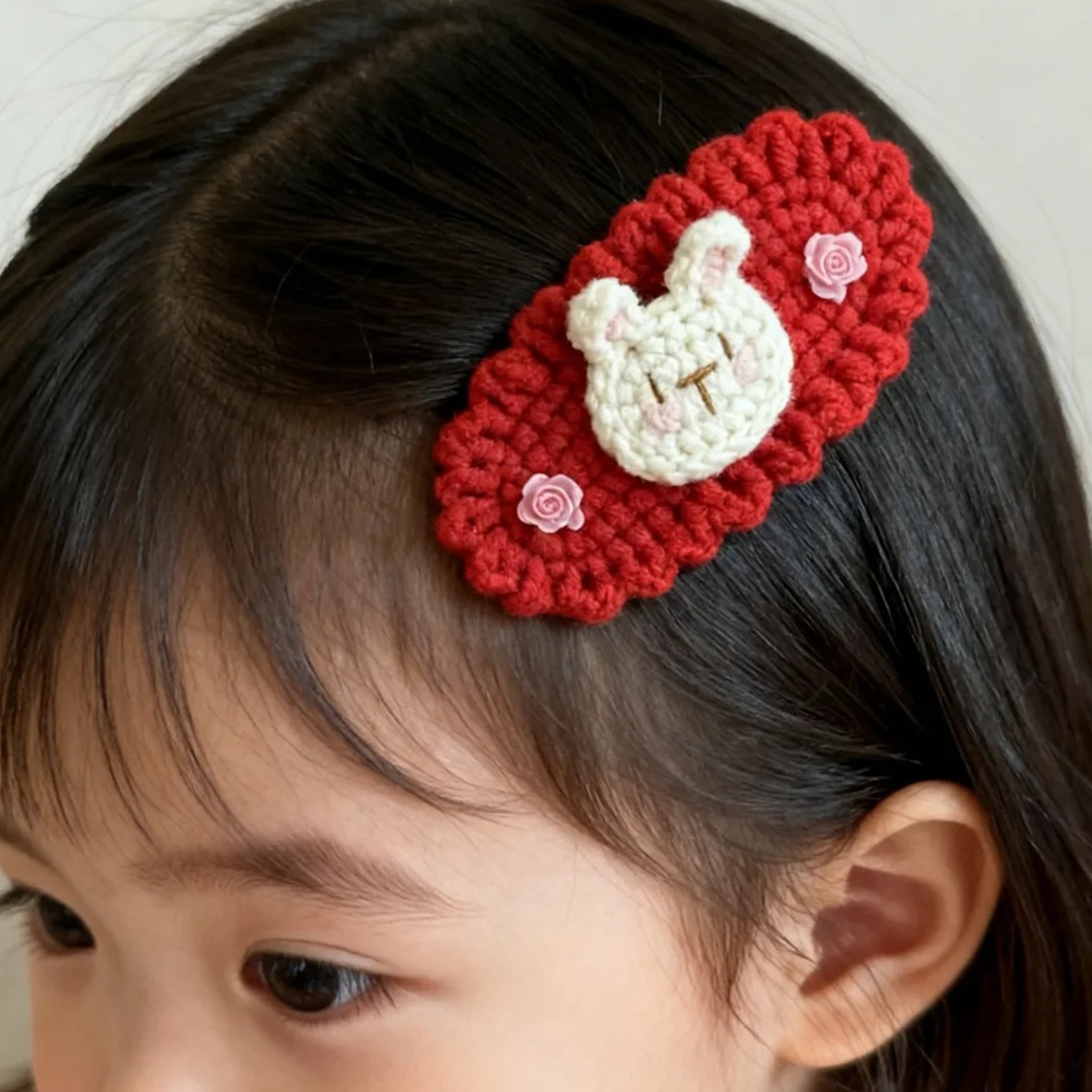 小兔子围巾发夹手工钩织可爱宝妈打发时间送小朋友礼物DIY材料包,淘宝优惠券,粉丝福利购,淘宝优惠卷