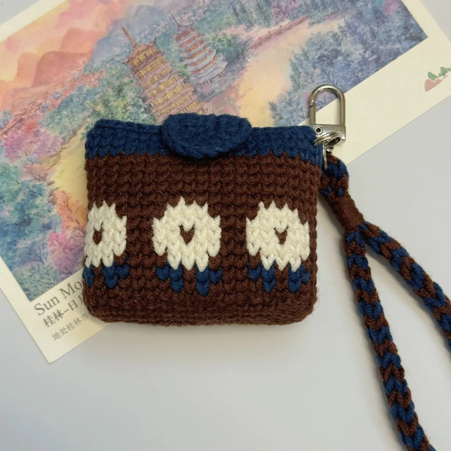 美拉德复古风耳机包手工钩织毛线可爱实用送朋友礼物DIY材料包 - 图1