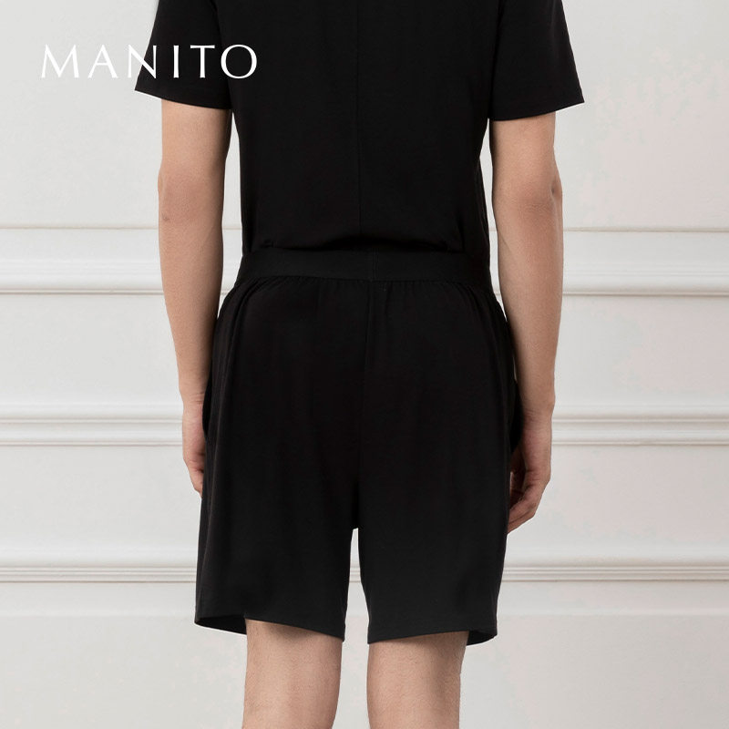 MANITO/曼尼陀Athletic男士运动短裤休闲桑蚕丝家居裤,淘宝优惠券,粉丝福利购,淘宝优惠卷
