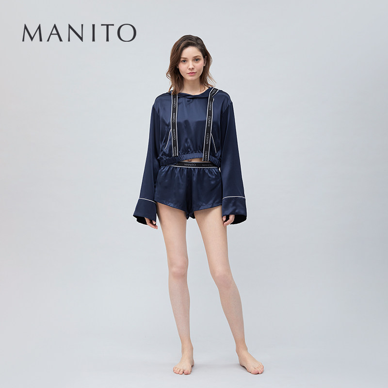 manito /曼尼陀真丝运动短睡裤睡衣 曼尼陀睡衣/家居服套装