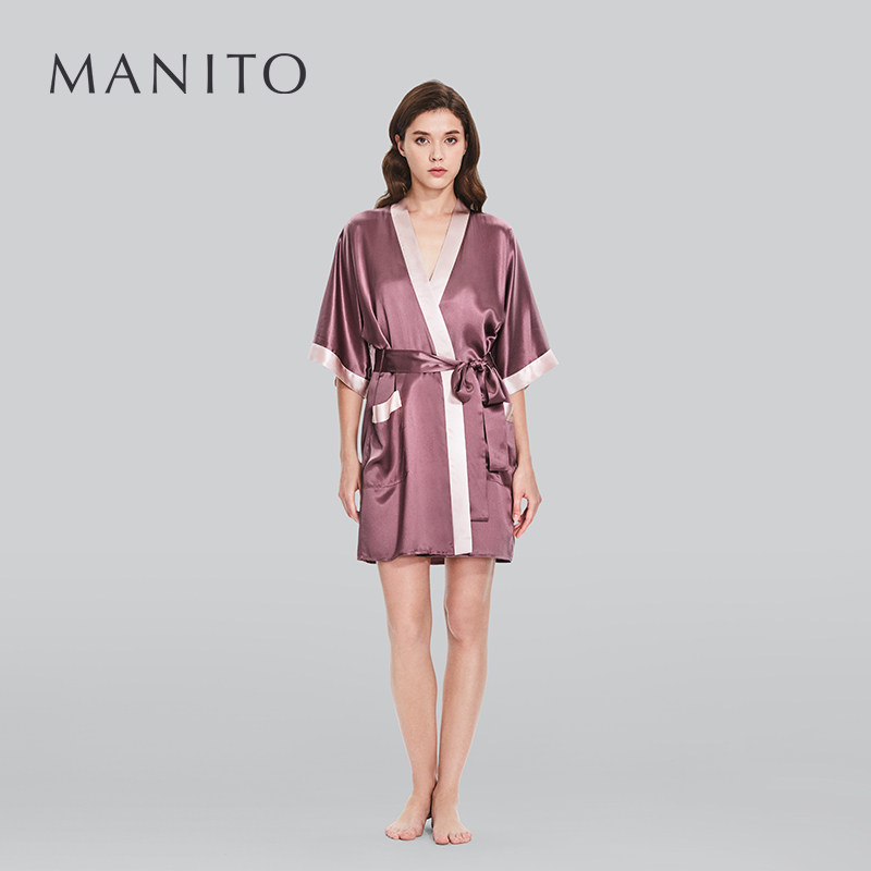 manito /曼尼陀桑蚕丝kimono风睡袍 曼尼陀睡袍/浴袍