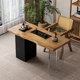 Solid wood balcony tea table and chair combination modern simple small apartment living room log acrylic mini tea table