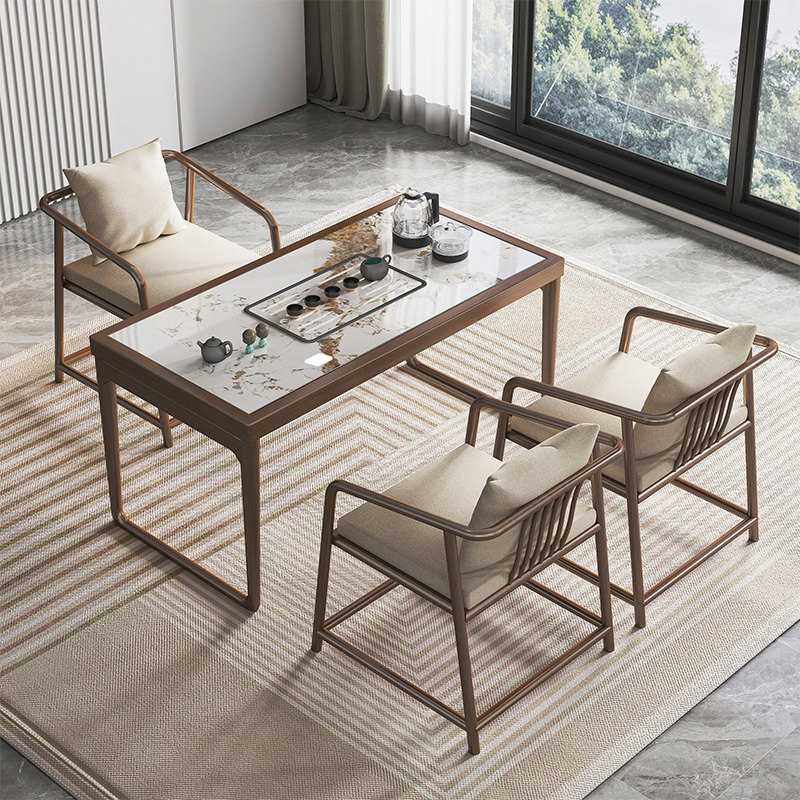 北美白蜡木实木茶桌椅组合岩板阳台茶桌现代简约家用新中式小茶台,淘宝优惠券,粉丝福利购,淘宝优惠卷