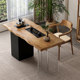 Solid wood balcony tea table and chair combination modern simple small apartment living room log acrylic mini tea table