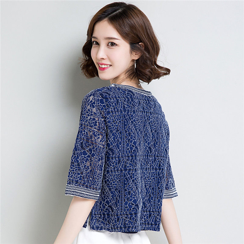 搭配阔腿裤裙子的夏季2020新款t恤 素芷偌蕾丝衫/雪纺衫