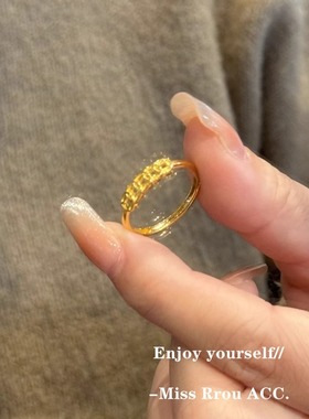 古法沙金五帝钱铜钱戒指