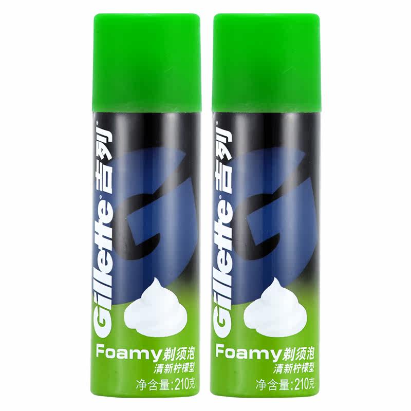 gillette /吉列柠檬香210gx2剃须泡 皮皮韵达家居剃须啫喱/剃须膏/剃须泡