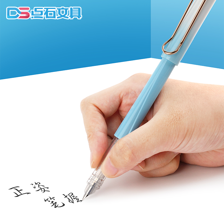 点石钢笔不易溅墨细尖包尖练字笔小学生用笔可替换墨囊成人儿童男女孩可爱卡通初学者用笔老师推荐用笔DS-756