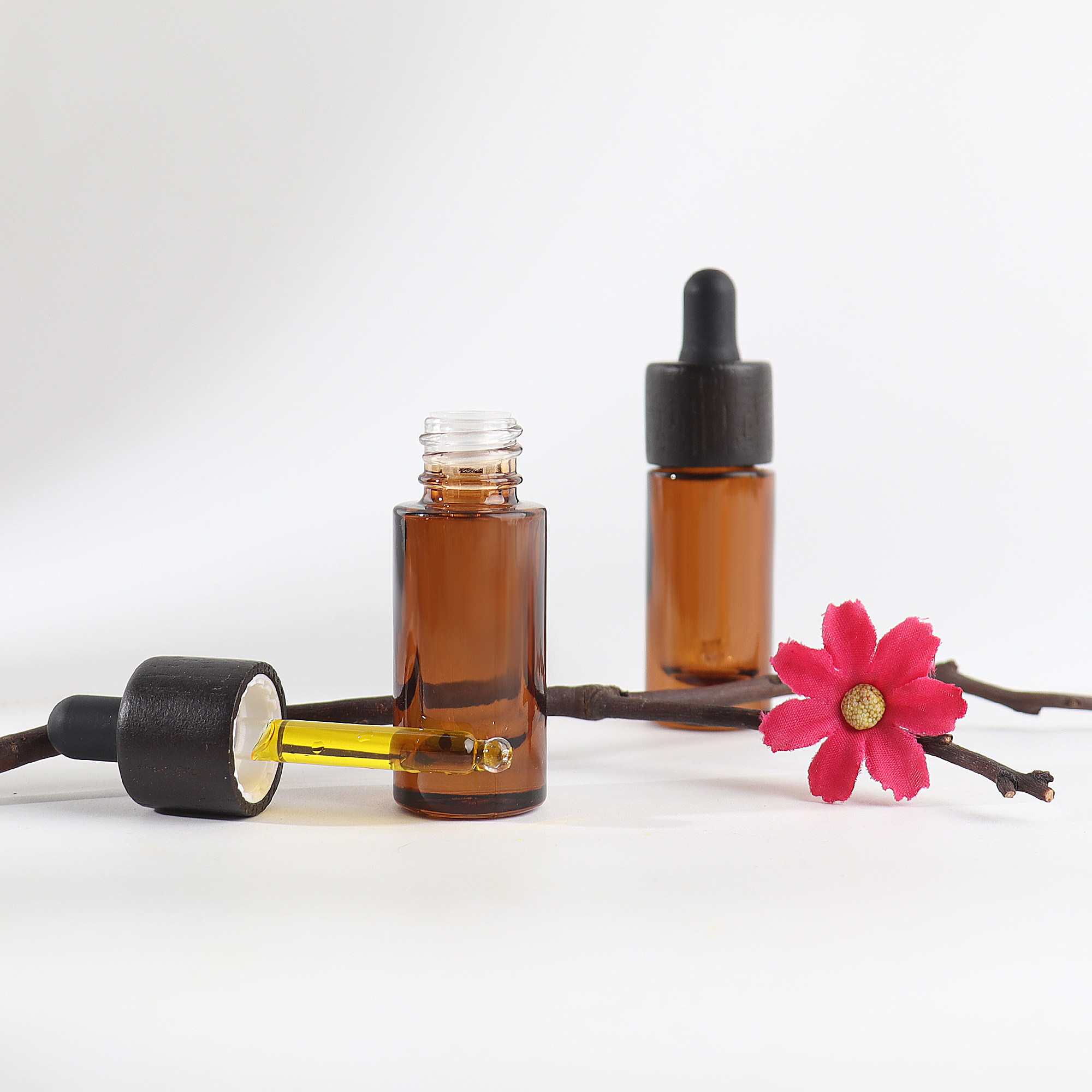 HOPECK天然木盖茶色避光透明管制玻璃瓶18牙8-10ml粉底液瓶精油瓶,淘宝优惠券,粉丝福利购,淘宝优惠卷