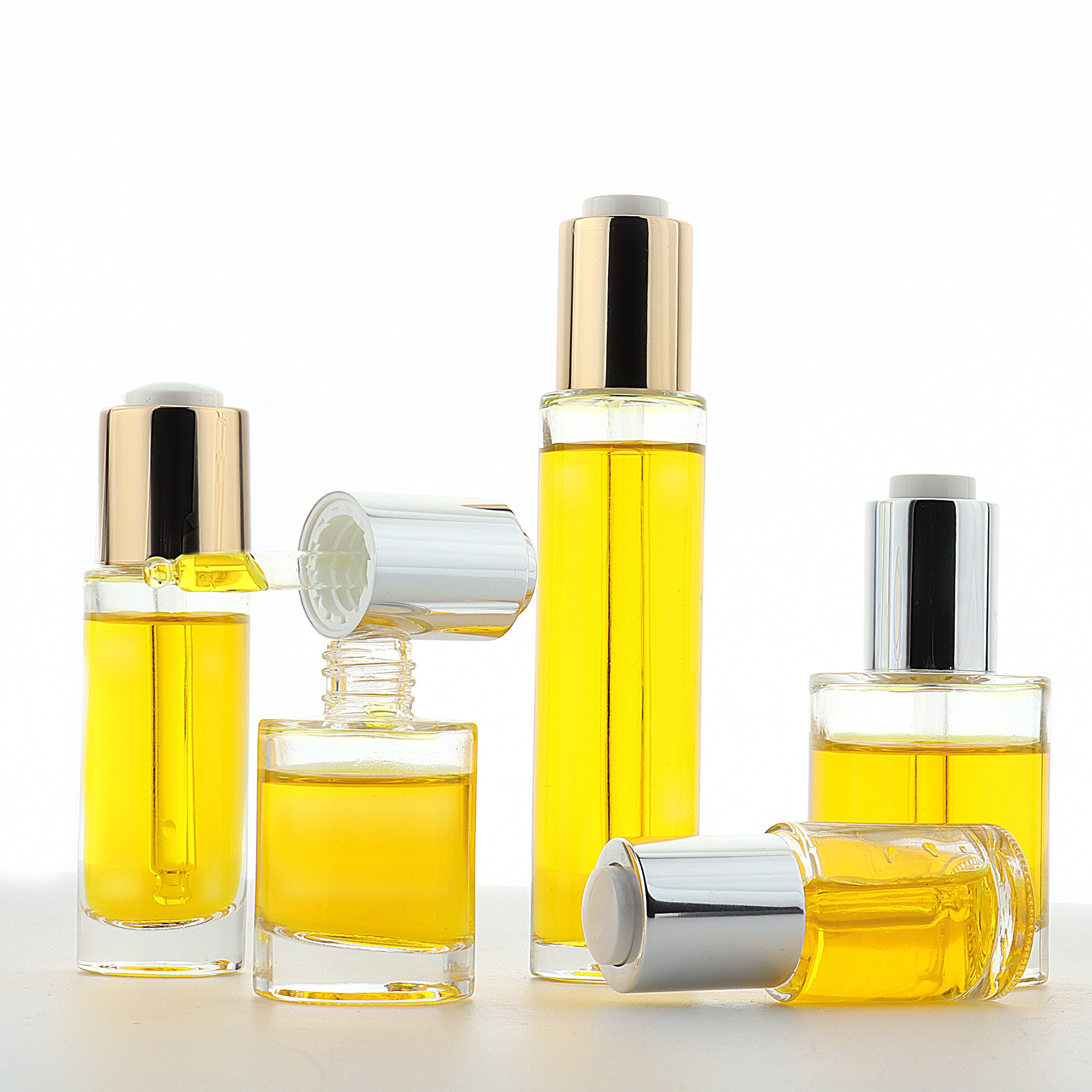 HOPECK包铝金银矮胖凹凸按压滴管盖模制玻璃瓶18牙15-50ml精油瓶,淘宝优惠券,粉丝福利购,淘宝优惠卷