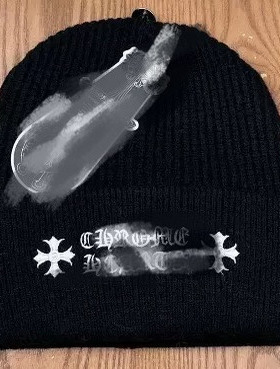 2405梵文十字架针织帽保暖毛线帽冷帽现货男女款刺绣现货