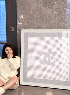小香风丝巾挂画香画奈画儿现代轻奢玄关饭厅客厅装饰画卧室房落地