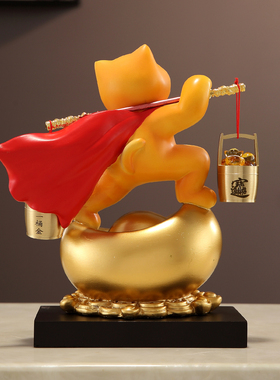 招财猫摆件一桶金装饰品乔迁开业