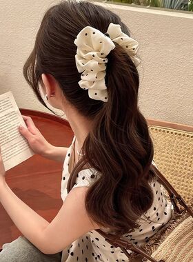 后脑勺马尾香蕉夹竖夹韩系ins风蝴蝶结半扎发卡甜美立体蓝色学生