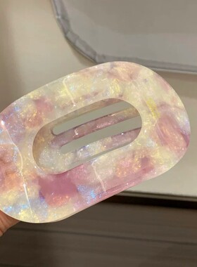 高级配色水晶粉紫色4.0加厚醋酸抓夹后脑勺发抓南瓜无痕夹鲍鱼夹