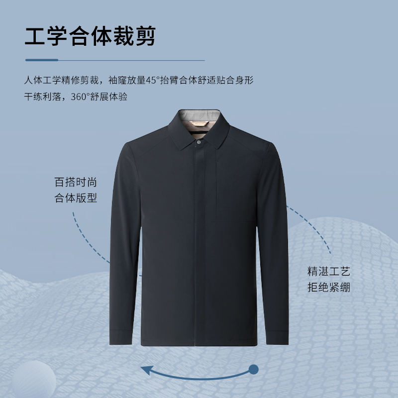 SHANSHAN杉杉官方男士茄克2025春季新款中年商务行政夹克外套男