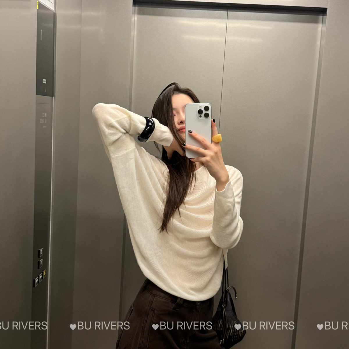 BU RIVERS荐不规则显瘦百搭通勤蝙蝠袖气质小衫(含30羊毛)15018 - 图2