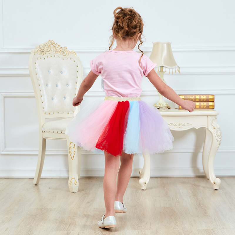 女童夏装套装2020年新款韩版儿童装洋气网红独角兽裙子休闲短袖-图1