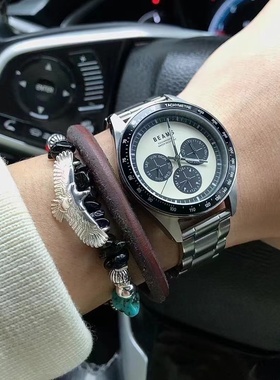 工装飞行员 手工原创复古日本925银银珠小众进口小鹰黑色玛瑙手链