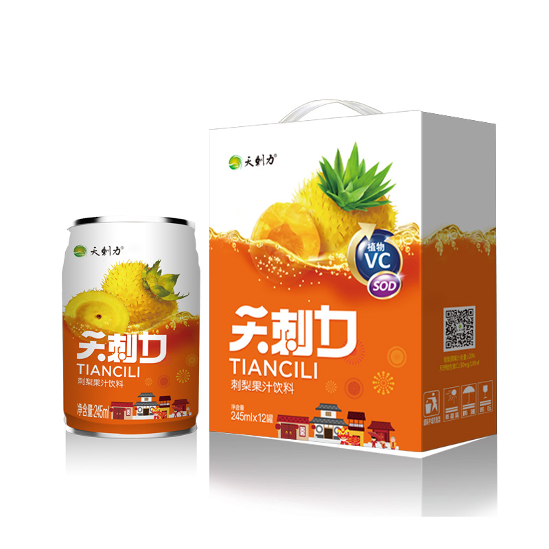 天刺力刺梨汁贵州特产刺梨果汁饮料12罐礼盒装_虎窝淘