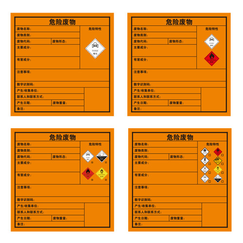 危险废物标识牌2023新版有毒有害储存标志牌不干胶贴纸危废标签贴 - 图3