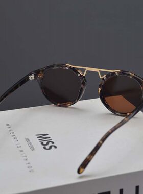 欧美复古蒸汽朋克风圆形米钉墨镜