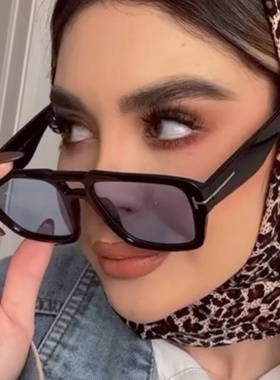 遮阳方形复古男女双梁太阳镜炫酷