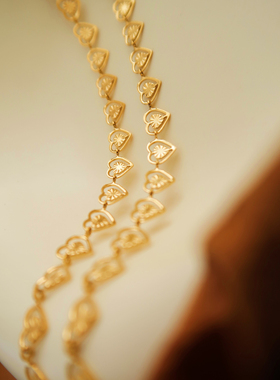 光芒镂空小爱心项链叠戴链