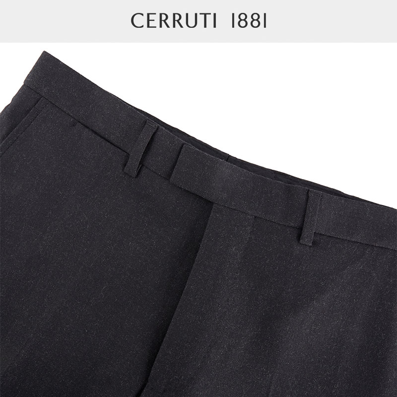 CERRUTI 1881男装商务休闲修身长裤纯羊毛直筒西裤C3835EI271 - 图1