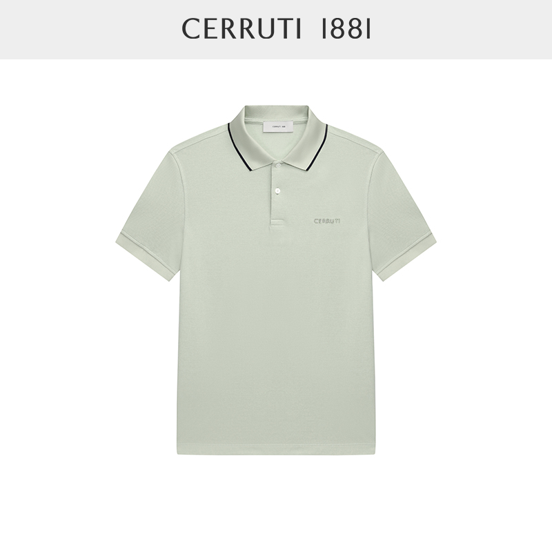 CERRUTI 1881男装夏季商务休闲纯棉多彩短袖POLO衫男C47H9EO0 - 图3