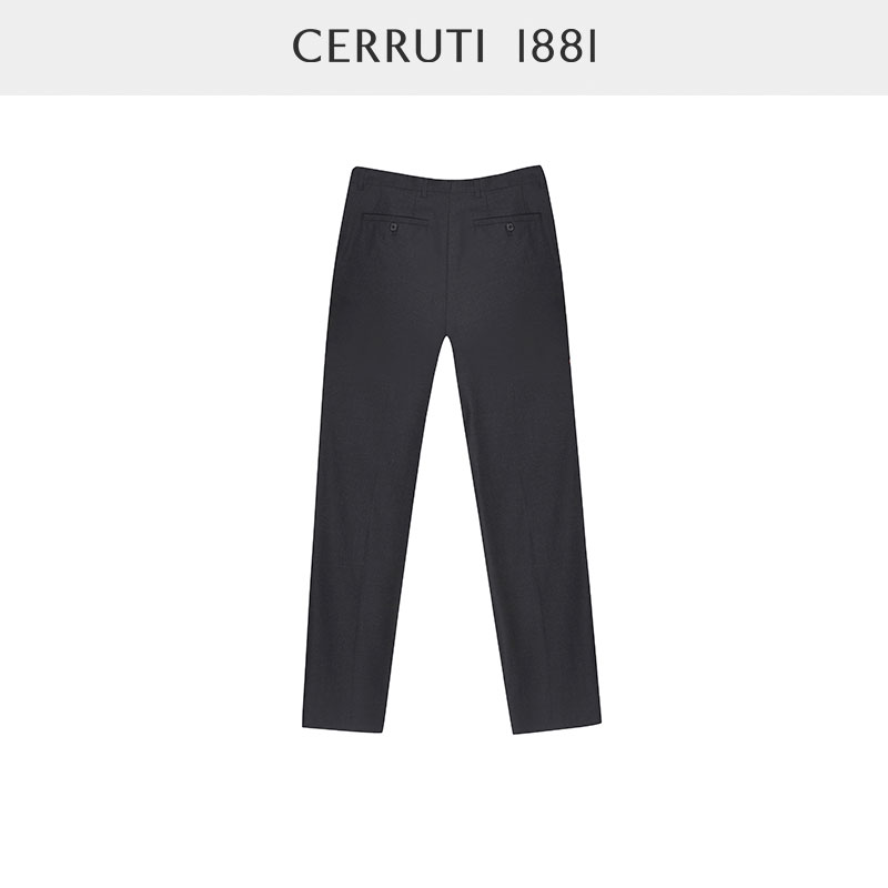 CERRUTI 1881男装商务休闲修身长裤纯羊毛直筒西裤C3835EI271 - 图0