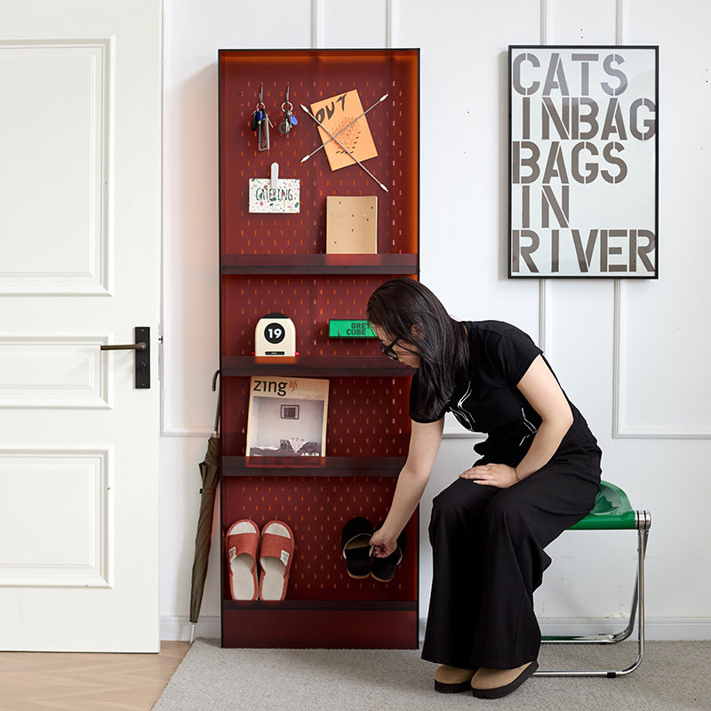 Door-back cabinet ultra-thin narrow cabinet hole plate storage